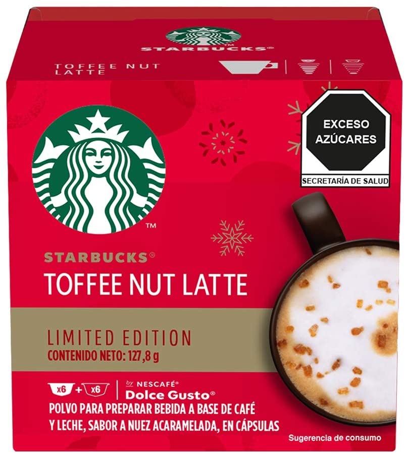 Starbucks Coffee at Home Toffee Nut Latte edición limitada by NESCAFÉ Dolce  Gusto, tostado medio, 12 cápsulas/6 porciones | BuscaPromos.com