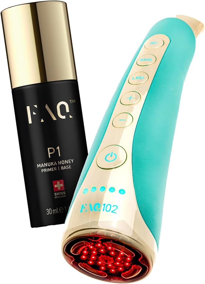 Masajeador facial EMS, RF y terapia de 8 luces LED