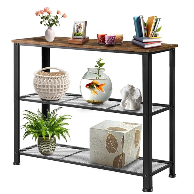 Mesa de Consola Industrial con 3 Estantes