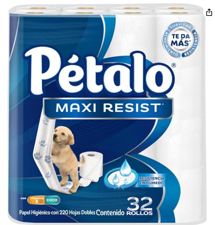 Pétalo Maxi Resist Papel Higiénico, 32 rollos