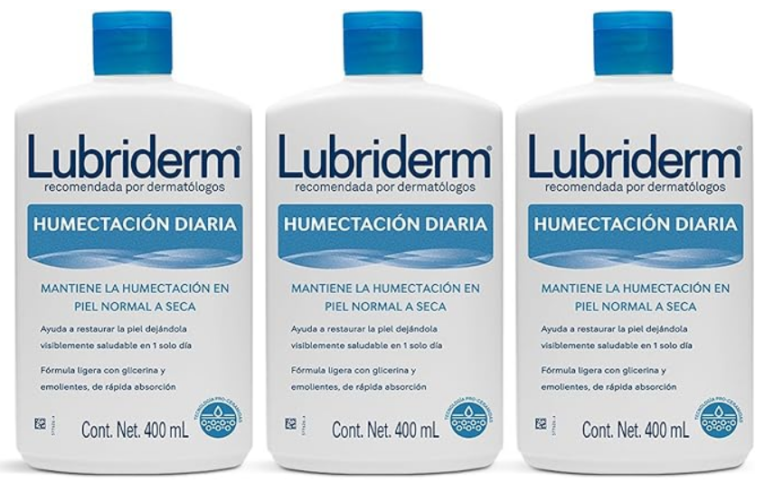 Lubriderm Crema Corporal Humectacion Diaria 400ml – Paquete de 3
