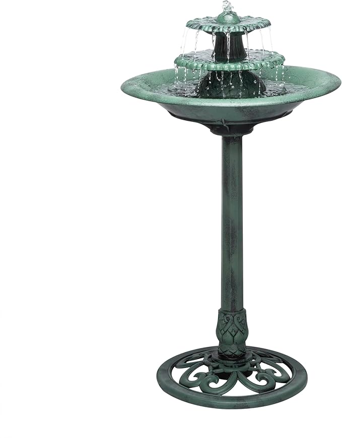 Fuente de Agua de Pedestal de 3 Niveles para Exteriores