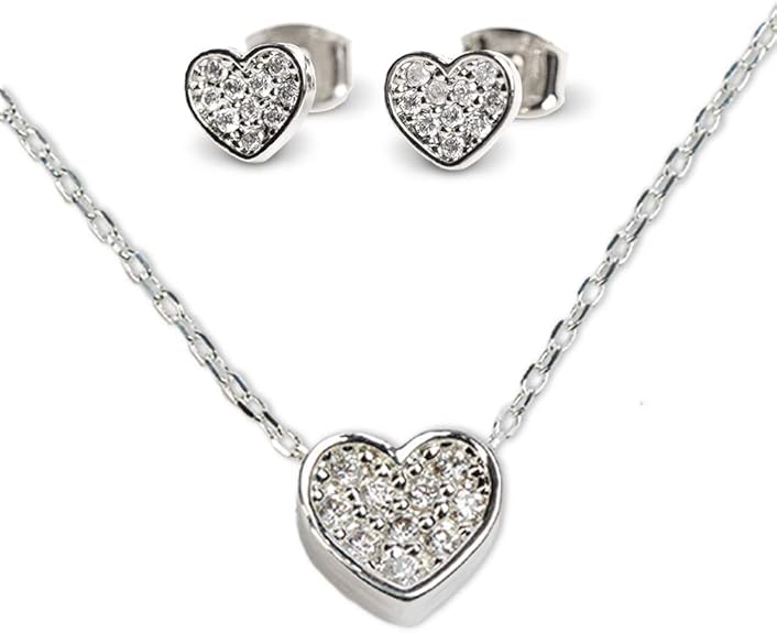 LuckyLy Set Juego de Joyería para Mujer de Corazón,