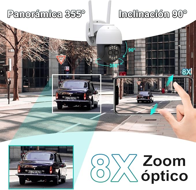 Cámara de Seguridad Exterior WiFi con Lentes Duales