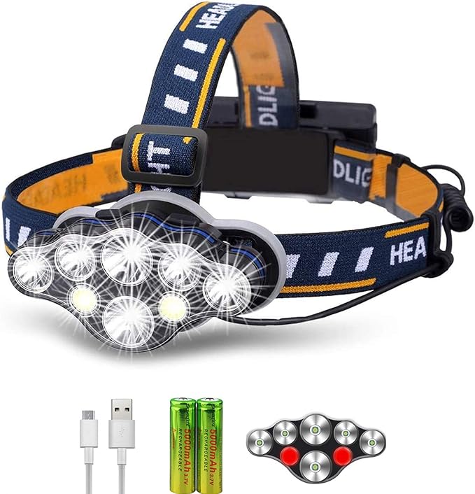 Cabeza Linterna Cabeza Luz Roja para Camping, Pesca,