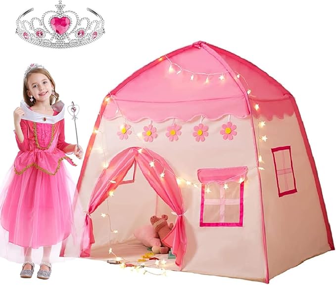Casa de Campaña para Niñas, Castillo de Princesa con Luces