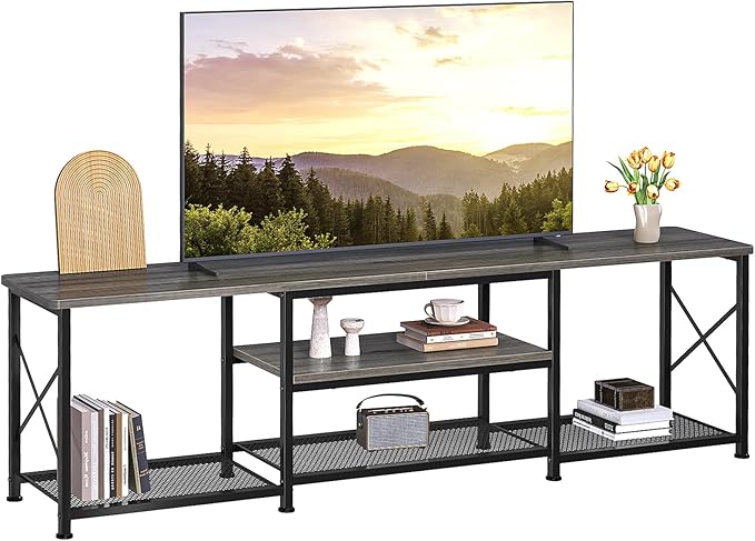 Mesa para TV,Mesa Grande Centro de Entretenimiento con 2 Niveles