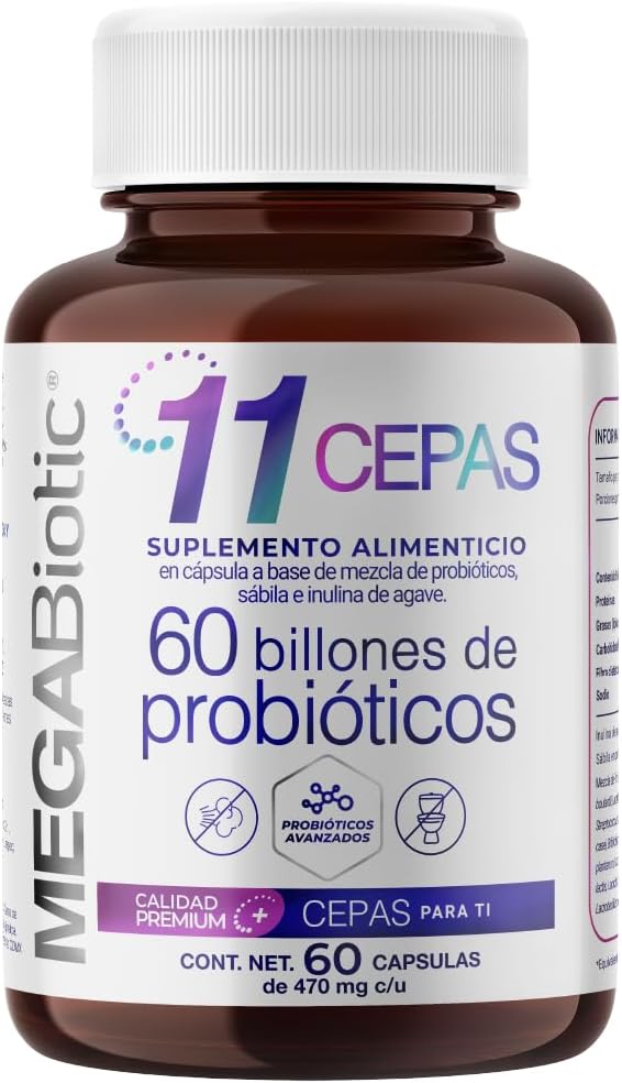 Probióticos 60 Billones y 11 Cepas e Inulina de Agave