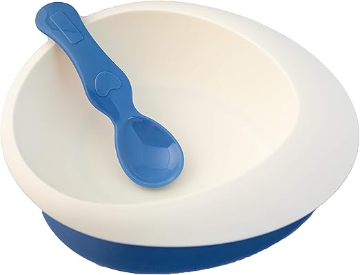 Plato UFO con base de succion (Blanco/Azul)