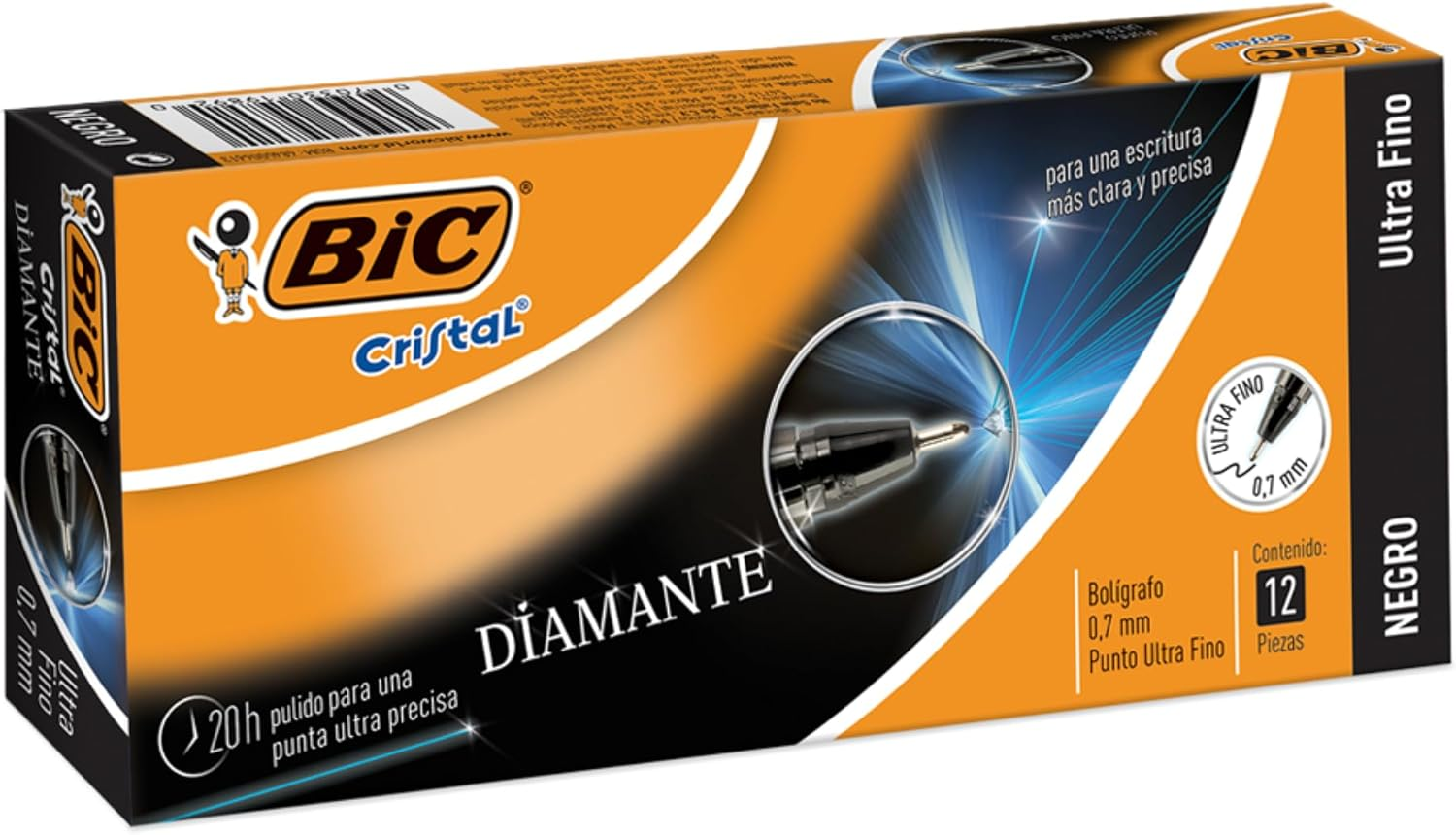 BIC Bolígrafo de Punto Ultra Fino 12 piezas