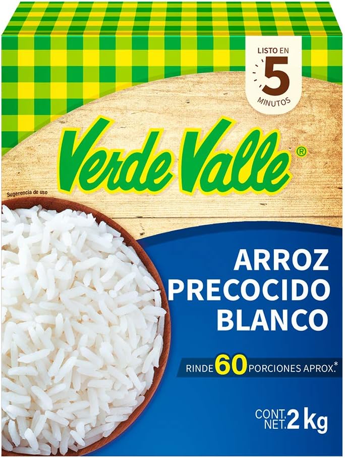 Verde Valle, Arroz Precocido 2kg, 2 kilogramos