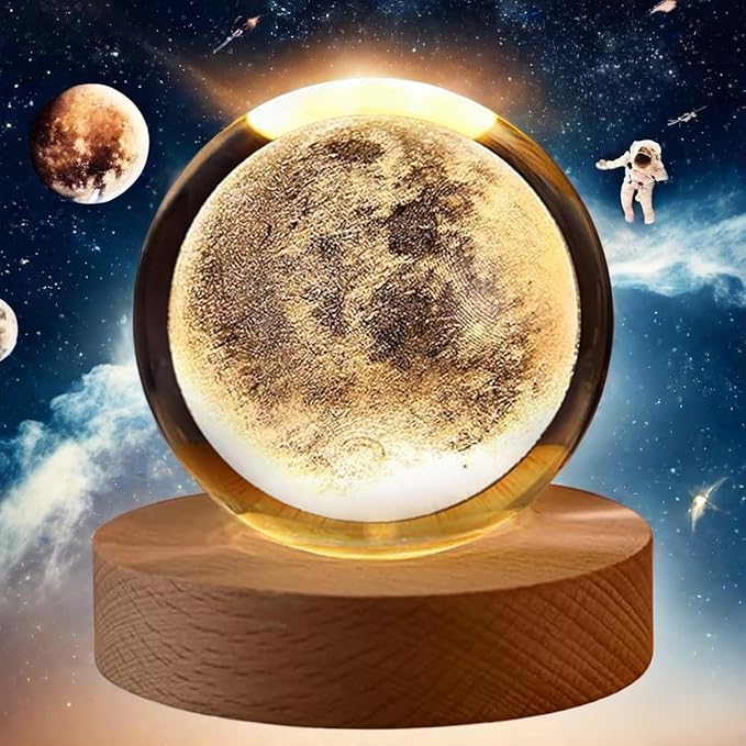 Lampara de Luna,Luna 3d Esfera Luna Crystal Glass