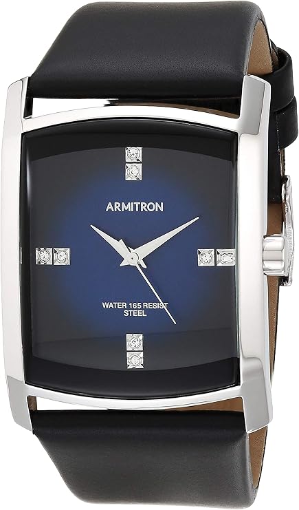 Armitron – Reloj de pulsera  piel con cristales genuinos  hombre
