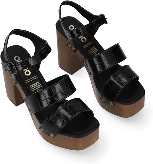 Sandalias para Mujer de Tacón con Diseño Grabado