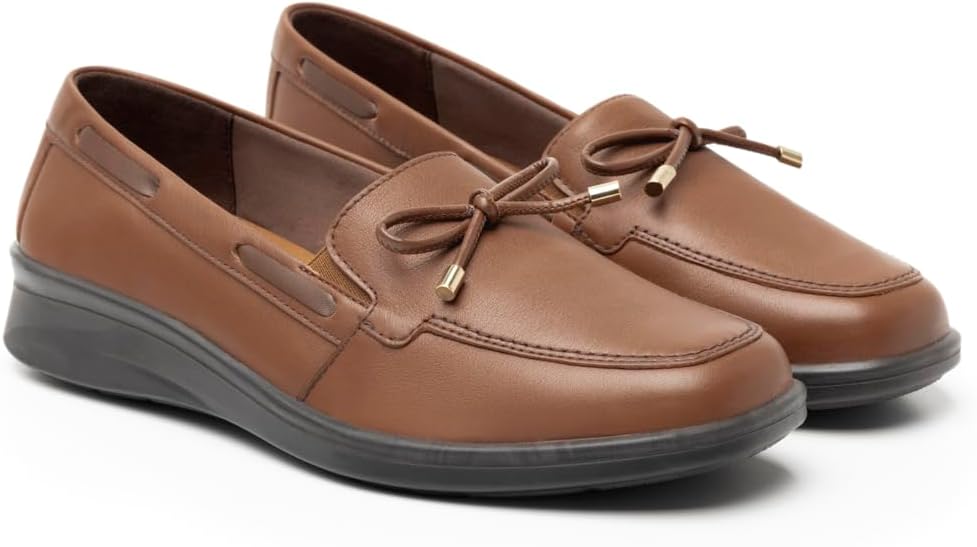 Flexi Mocasin para Mujer en Piel con Herraje Decorativo