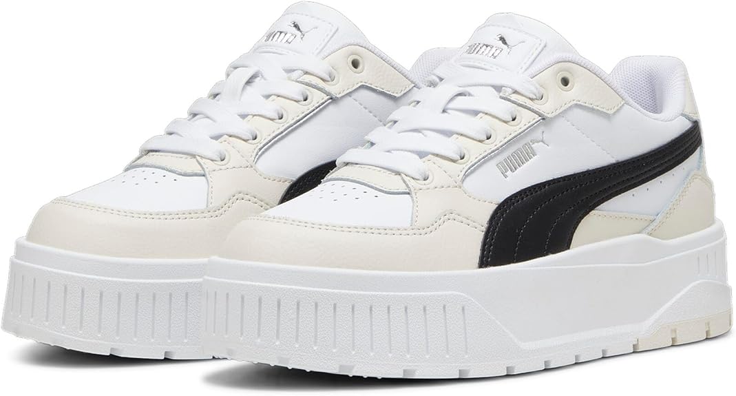 PUMA, Tenis Karmen II Idol,Mujer, Blanco con Negro, Talla 23