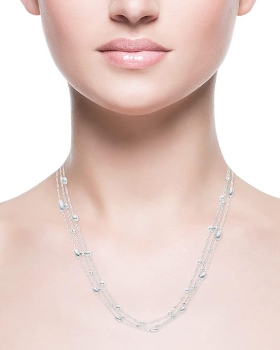 BIZZARRO Collar con pendientes, Gargantilla de Plata ley 925