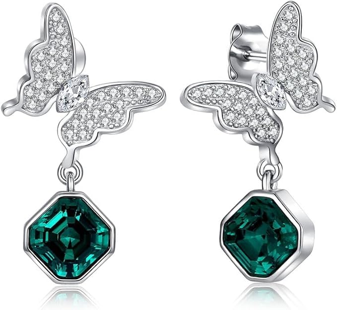 Aretes para mujer con diseño de mariposa