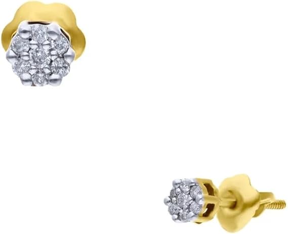 BIZZARRO Broqueles Oro Amarillo Con Platinado 14K