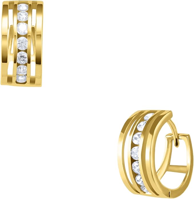 Arracadas de Oro 14K con Zirconias