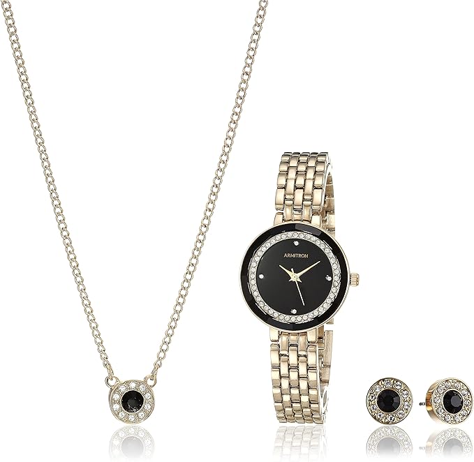 Juego de pulsera y joyería con detalles de vidrio genuino