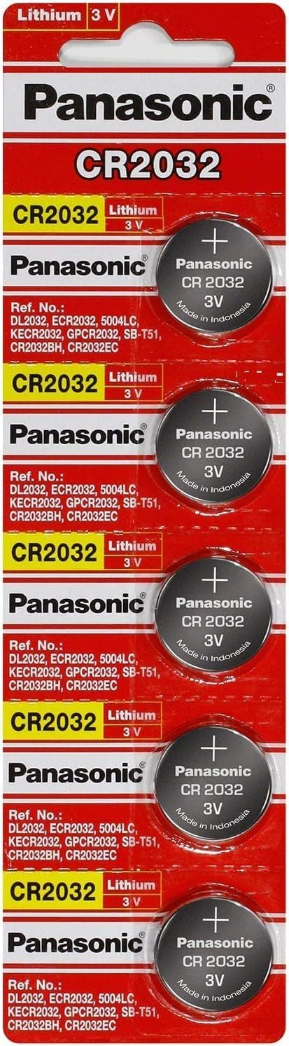 5 Pack Panasonic CR-2032