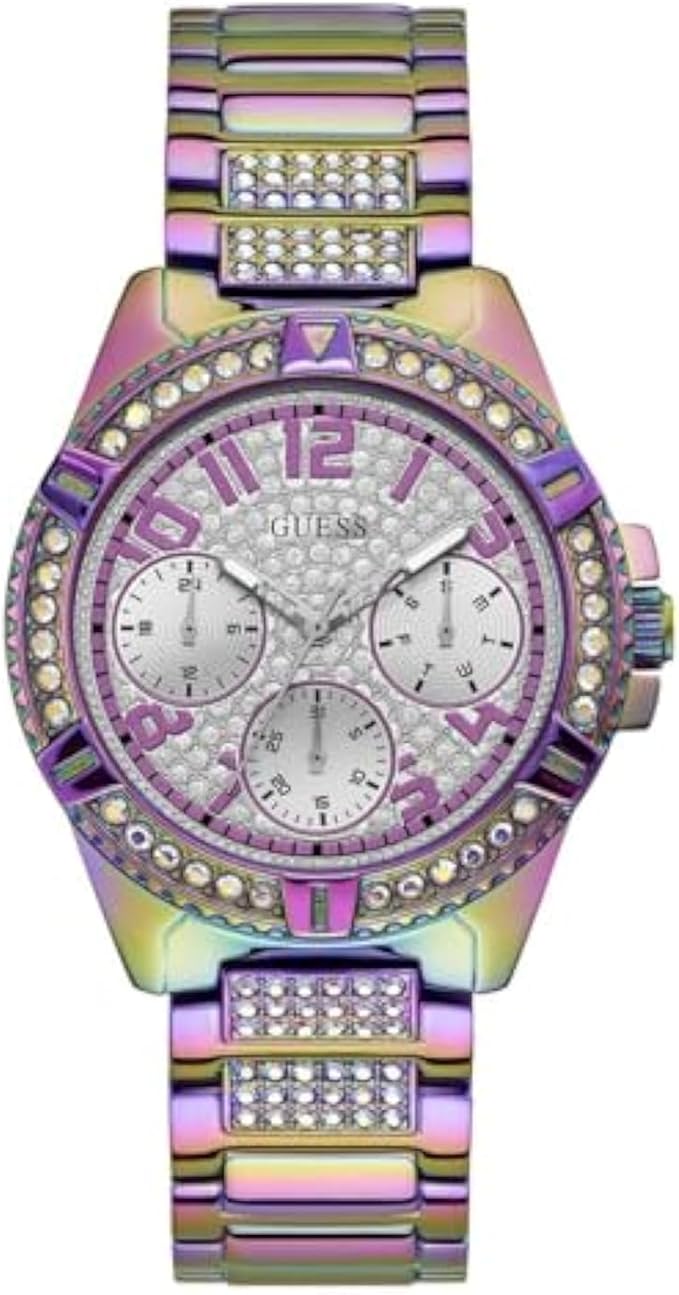 GUESS Reloj de silicona resistente a las manchas  acero inoxidable