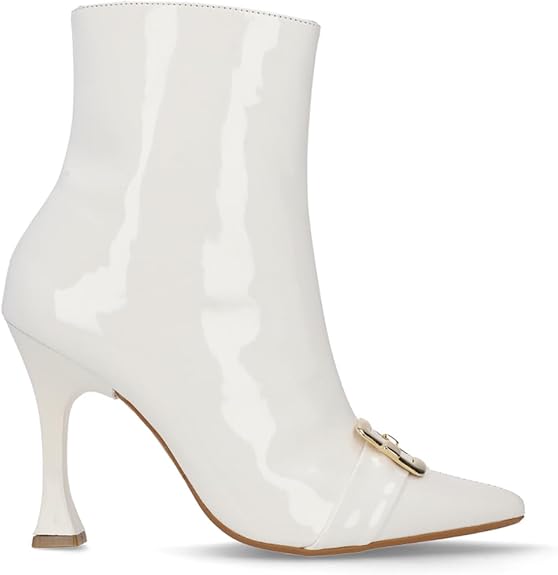 Bota de Charol con Tacón para Mujer y Ajuste  Cordones