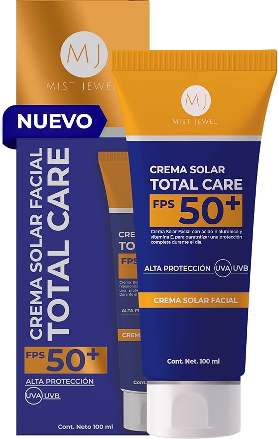 Protector solar facial Total Care 50+ FPS Con Ácido hialurónico