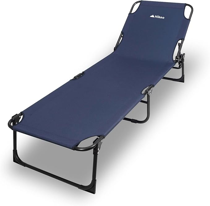 Catre Plegable para Exterior e Interior, Camastro Ajustable  4 Posiciones