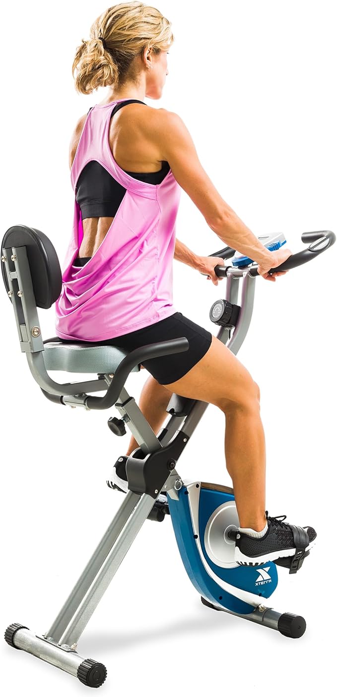 Fitness bicicleta estática plegable, capacidad de peso de 220 libras