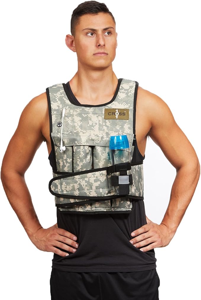 CROSS101 Weighted Vest Arctic/Desert Camouflage 20lbs – 80lbs