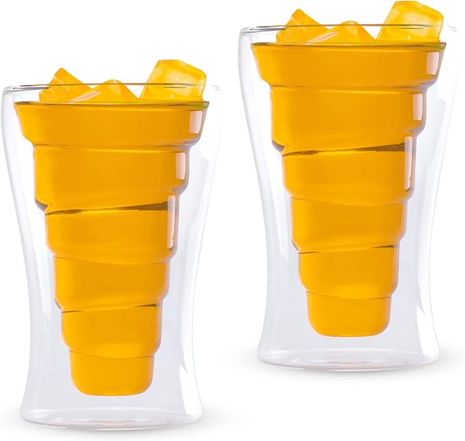 Redlemon Vasos de Vidrio con Doble Pared de Cristal Innovador