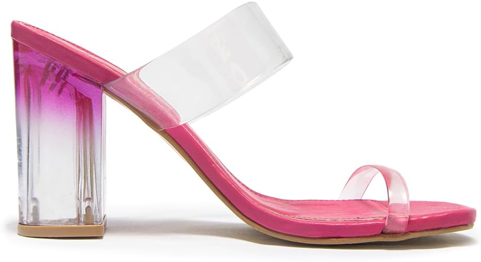 Capa de Ozono Sandalias con Tacon y Tiras Transparentes
