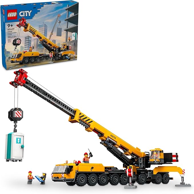 City Grúa de Construcción Móvil Amarilla Juguete de construcción