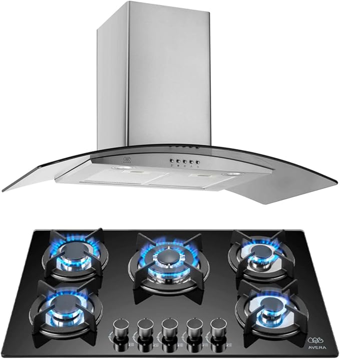 ComboParrilla a Gas 5 QuemadoresVT5 Campana de Pared 90 cm