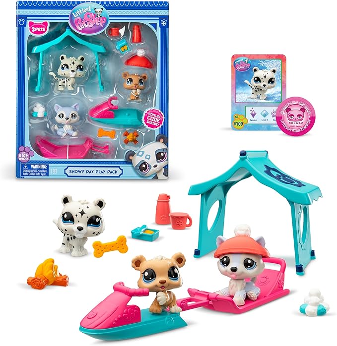 Littlest Pet Shop Día de Nieve Play Pack 3 Mascotas