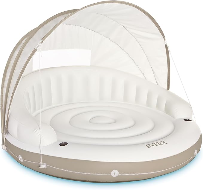 Intex Canopy Island Tumbona Inflable, 78 x 59 Pulgadas