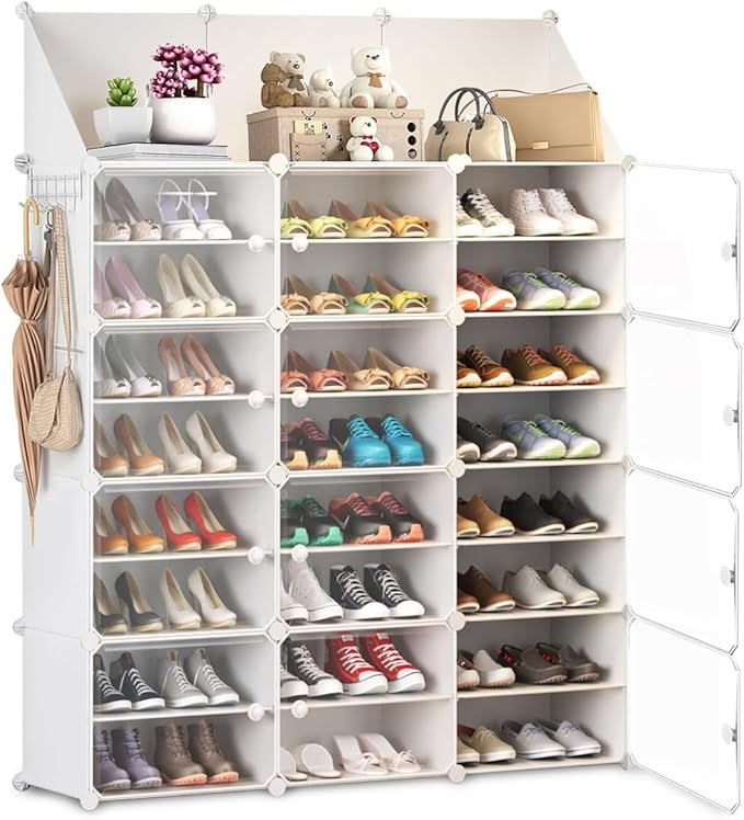 Zapatero con Cubierta, 3 x 8 Niveles de Cajas
