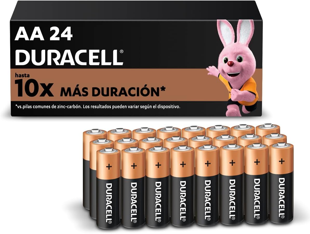 Duracell Pilas AA 1.5V Alcalinas, Paquete de 24 Baterías