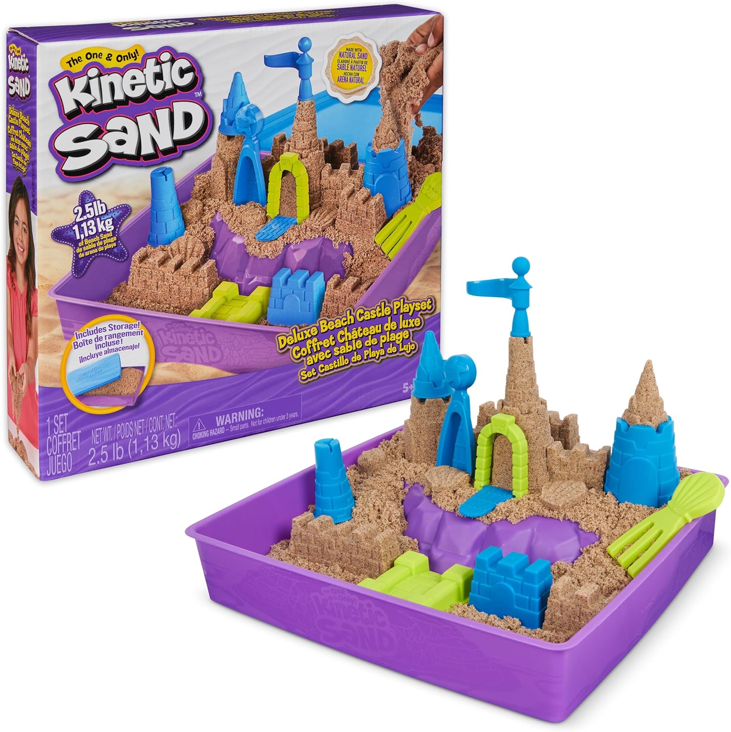 Kinetic Sand, Set de Playa de Lujo con 1.13 kg