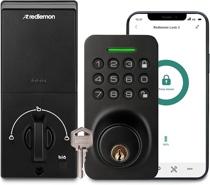Cerradura Inteligente para Exterior, Cerradura Electrónica 3 en 1