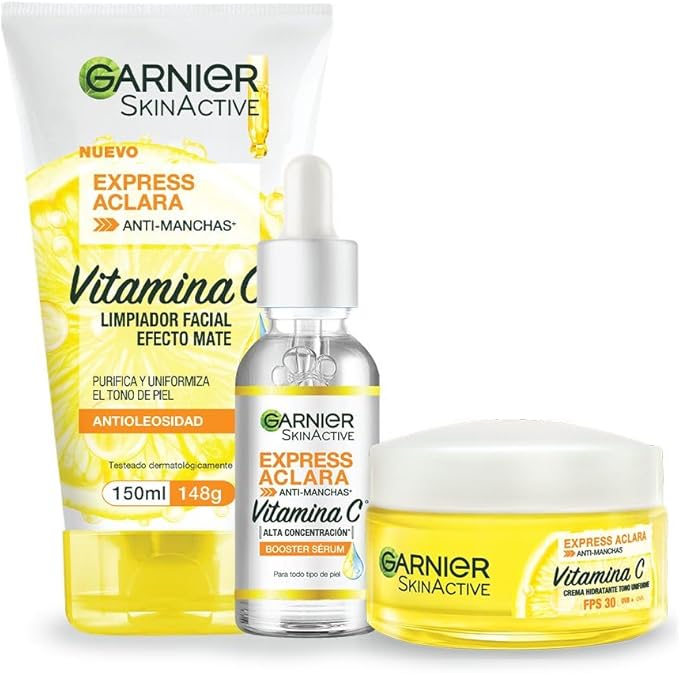 Kit Garnier Express Aclara Rutina anti manchas con Vitamina C