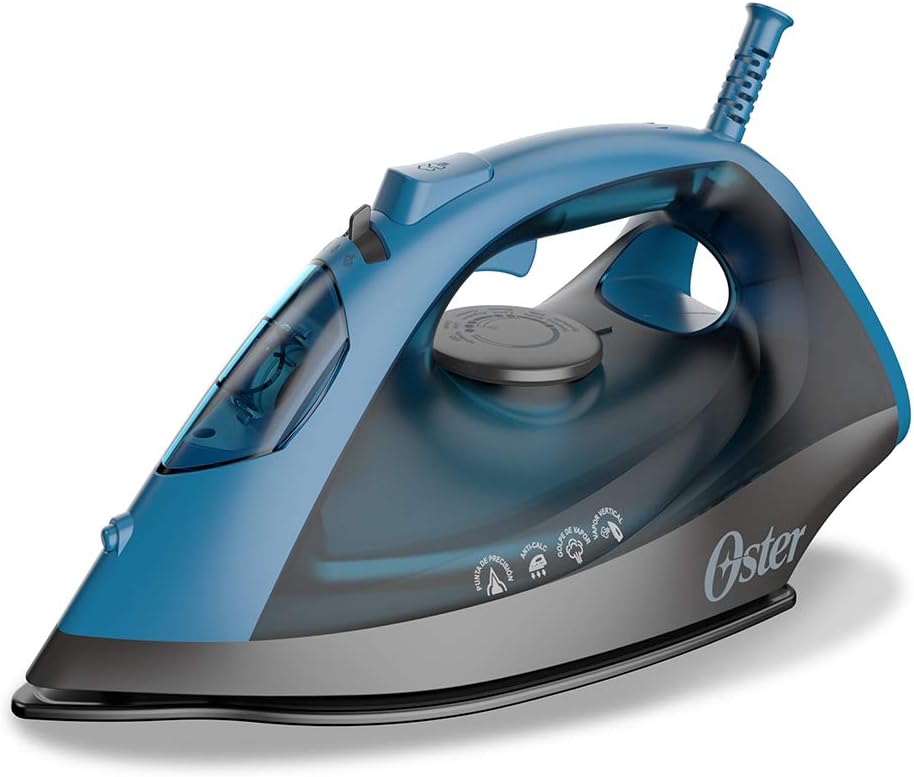 Oster® Plancha de vapor azul con suela de antiaderente