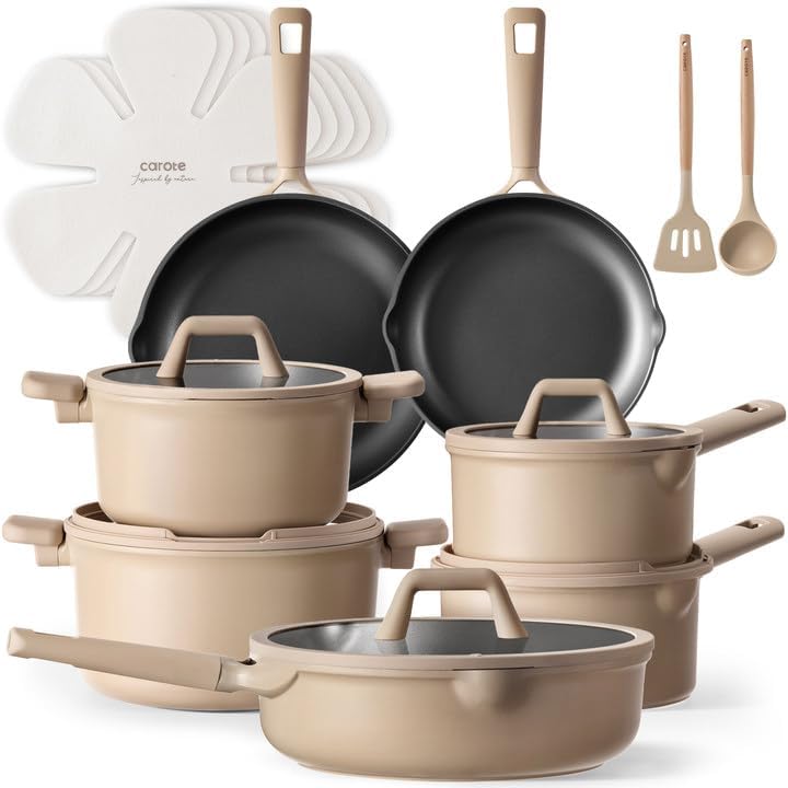 CAROTE Juego de 19 piezas de utensilios de cocina antiadherentes