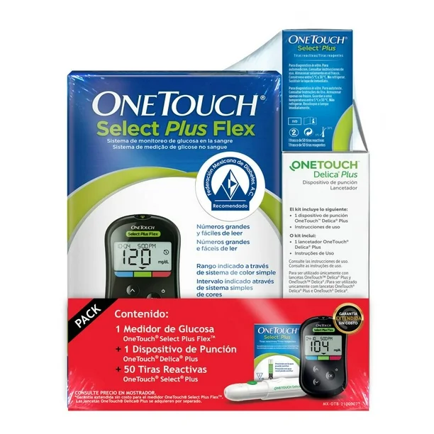 Onetouch Select-Plus-Flex + Dispositivo de Punción + 50 Tiras Reactivas