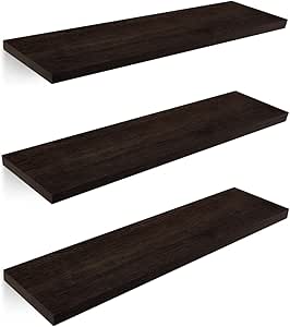 Repisas Flotantes de Madera de 50cmx15cm, Set de 3
