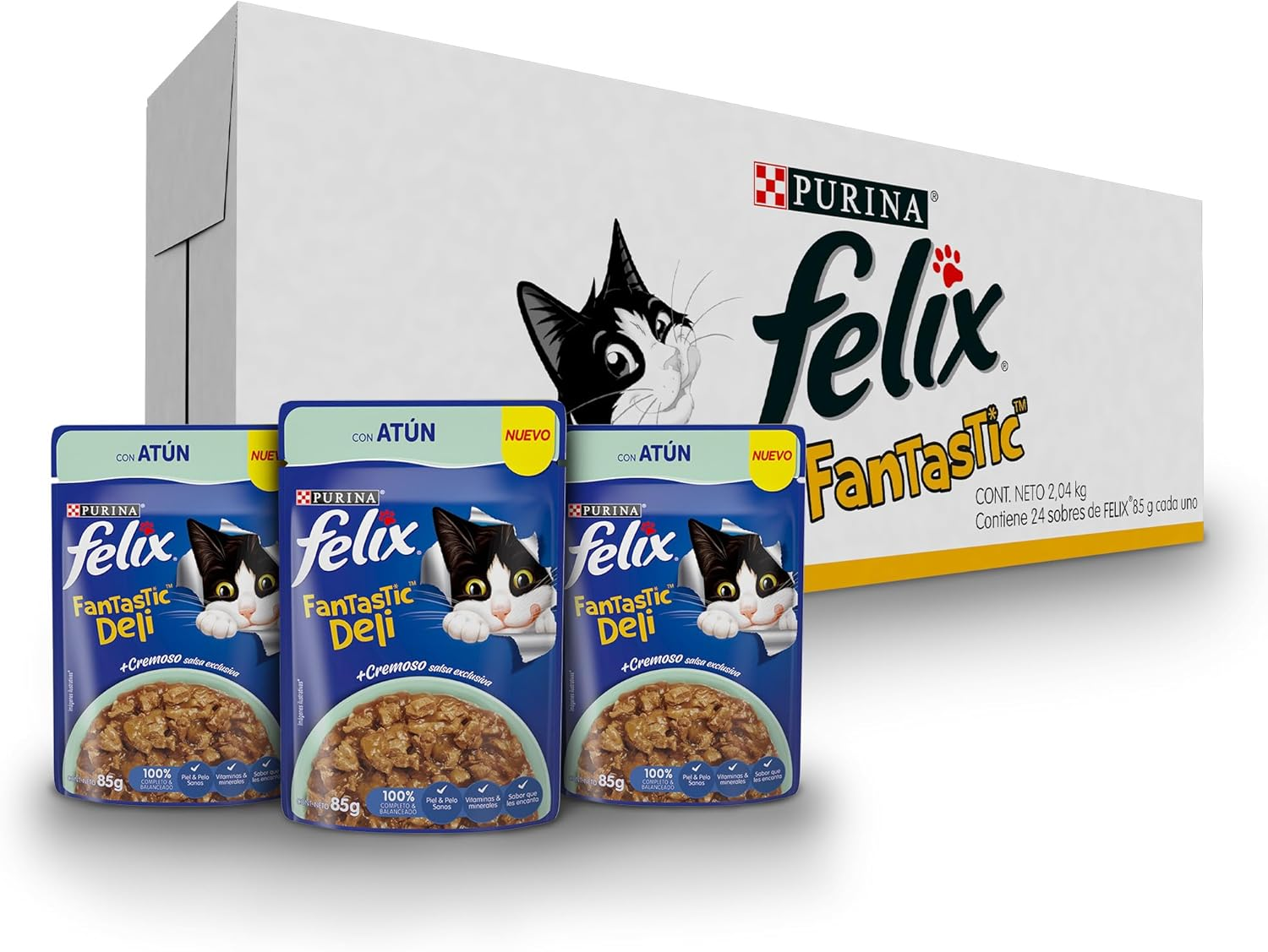 Purina Felix Fantastic Deli con Atun Caja con 24 Sobres