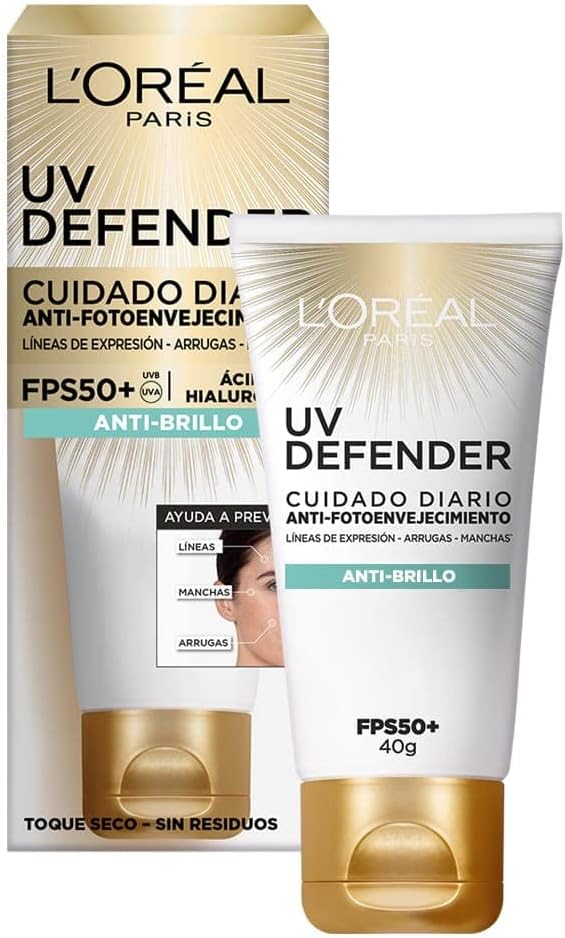 Protector solar de uso diario anti-brillo con FPS50y Ácido Hialurónico