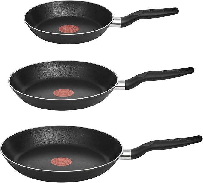 T-FAL Juego de sartenes easy cook negro, set 3